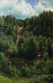 après l’etude de pluie de la forêt en 1881 paysage classique Ivan Ivanovitch arbres
